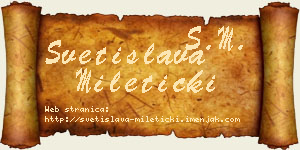 Svetislava Mileticki vizit kartica